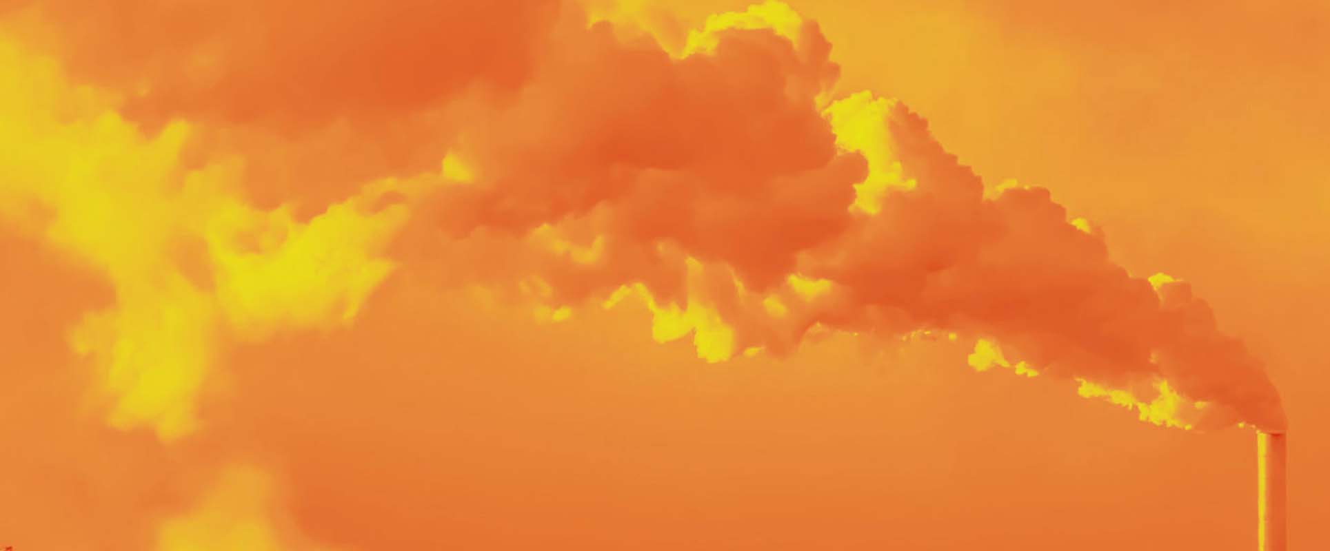 an orange background with smoke billowing out