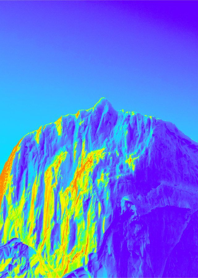 saturated image of a polar mountain